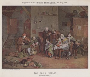 Den blinde spillemand (farve litho)