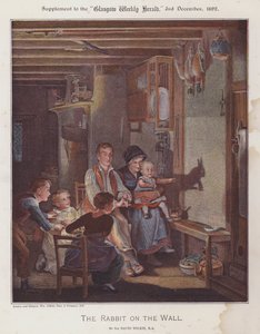 Kaninen på væggen (farve litho)