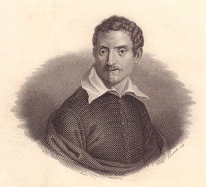 Portræt af den italienske maler Domenico Zampieri også kendt som Domenichino (1581-1641), kobberstik af A Locatelli af John Ward Dunsmore