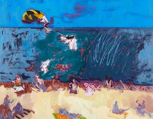 Strand med Paraglider af David Alan Redpath Michie
