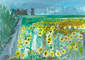 Sunflowers and Mistral, 2002 (olie på lærred)