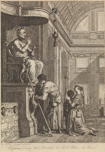 Pilgrimme, der betaler deres hengivenhed i St. Peters i Rom