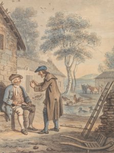 Symon Breaks the News to Glaud: Design nummer 3 til The Gentle Shepherd af David Allan