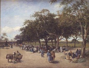 Ved siden af motorvejen til pyramiderne, Cairo af David Bates