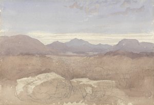 A Mountainous View, North Wales, ca. 1818 (w/c & grafit på papir) af David Cox