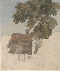 Sommerhus og træer af David Cox