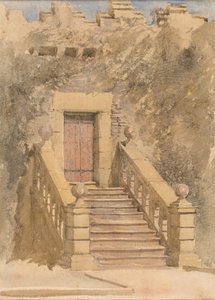 Døråbning ved Haddon Hall, ca. 1845 (akvarel og blyant på papir) af David Cox