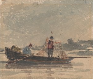 Fiskere, der trækker et net af David Cox