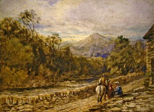 Going to Market (akvarel på papir) af David Cox