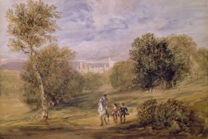 Haddon Hall fra parken, 1831 af David Cox