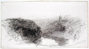 Knaresborough (kul på papir) af David Cox