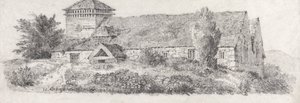 Llanfair Church, North Wales for A Treatise on Landscape Painting and Effect in Water Colors af David Cox