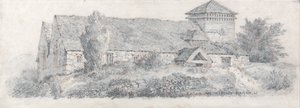 Llanfair Church, North Wales for A Treatise on Landscape Painting and Effect in Water Colours (Afhandling om landskabsmaleri og effekt i akvarel) af David Cox