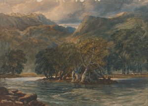 På Conway-floden i det nordlige Wales af David Cox
