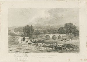 Penkridge Town - Railway and Bull Bridge: stålgravering, nd [c 1839] af David Cox