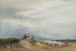 Ryttere på Ulverstone (wc på papir) af David Cox
