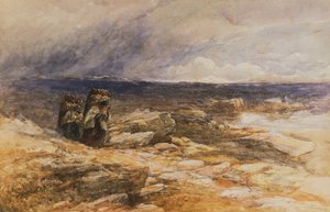 The Peat Gatherers nær Bettws-Y-Coed, North Wales (akvarel) af David Cox