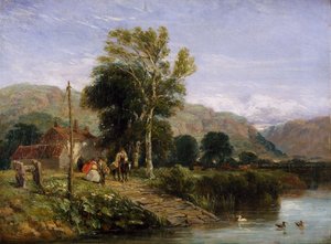 Venter på færgen, 1845 af David Cox