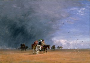 Crossing the Sands, 1848. af David Cox the elder