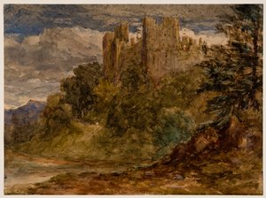 Ludlow Castle, 1800-tallet. af David Cox the elder
