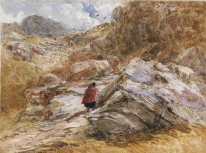 Bjergpas ved Bettws-y-Coed, 1851 af David Cox the elder