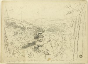 Pont Pwl Gwyn, floden Usk af David Cox the elder