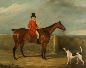 John Hall Kent i jagtdragt siddende på en hest, 1825 af David Dalby