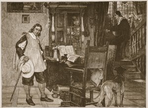 Mr. Oliver Cromwell besøger Mr. John Milton, illustration fra 