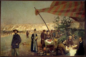 Ved Bregaillon i Marseille i 1890 Maleri af David Dellepiane (1866-1932)