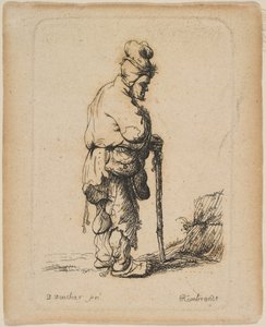 Tigger, der læner sig op ad en pind.n.d. af David Deuchar
