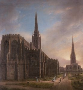 St. Michaels og Holy Trinity Churches, fra det nordøstlige, Coventry, 1849 af David Gee