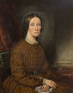 Malerens hustru Harriet (1809–1868), ca. 1868 (olie på lærred)