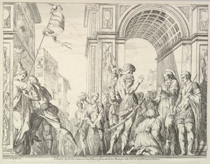 Saint James Cures a Blind Man, fra The Story of Saints James and Christopher in the Erem..., 1776. af David Giovanni