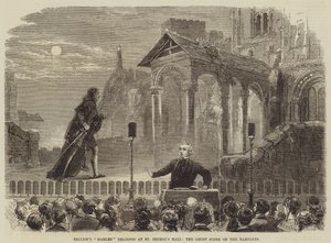 Bellews Hamlet-læsninger i St Georges Hall, spøgelsesscenen på voldene af David Henry Friston
