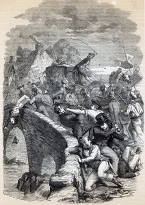 Election Riot at Hawick, 1837, illustration fra 