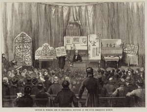 Foredrag til arbejdende mænd om ornamental jernarbejde på South Kensington Museum af David Henry Friston