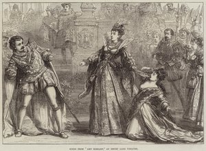 Scene fra Amy Robsart i Drury Lane Theatre af David Henry Friston