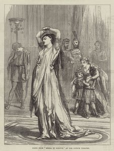 Scene fra Medea i Korinth, på Lyceum Theatre