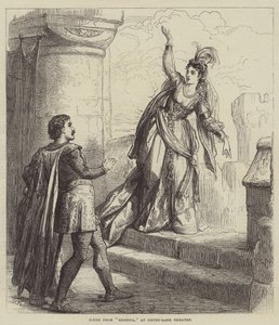 Scene fra Rebecca i Drury-Lane Theatre af David Henry Friston