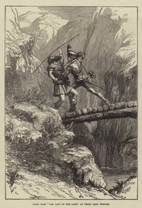Scene fra The Lady of the Lake i Drury Lane Theatre af David Henry Friston
