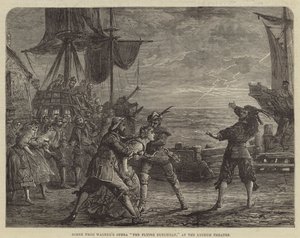 Scene fra Wagners opera Den flyvende hollænder på Lyceum Theatre