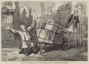 Scene fra Portørens Nye Opera i Havre i Prinsessens Teater af David Henry Friston