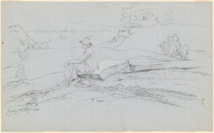 Studie til "White Mountains from North Conway, New Hampshire" [recto] af David Johnson