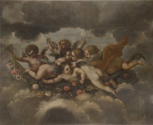 Putti, der pynter med blomster af David Klöcker Ehrenstrahl