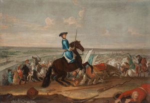 Kong Charles XII i slaget ved Narva den 19. november 1700 af David Krafft von