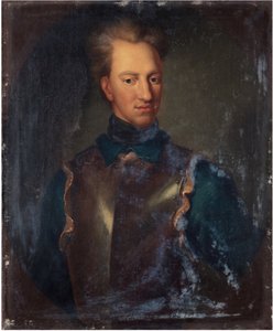 Portræt af kong Karl XII af Sverige 1682-1718 af David Krafft von