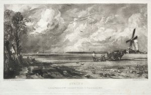 Forskellige emner af landskab, karakteristisk for engelsk landskab fra billeder malet af John Constable, R.A.: Spring. En Mølle på en Fælled. Hagl Squalls. Østre Bergholt, Suffolk