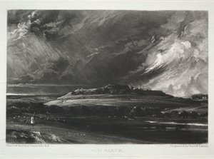 Forskellige emner af landskab, karakteristisk for engelsk landskab fra billeder malet af John Constable, R.A.: Old Sarum af David Lucas