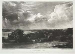 Forskellige emner af landskab, karakteristisk for engelsk sceneri fra billeder malet af John Constable, R.A.: A Summerland af David Lucas