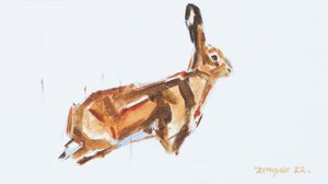 Hare, 2022 (olie på lærred) af David Mayer